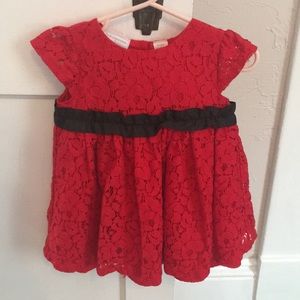 Baby red and black dress with shorts